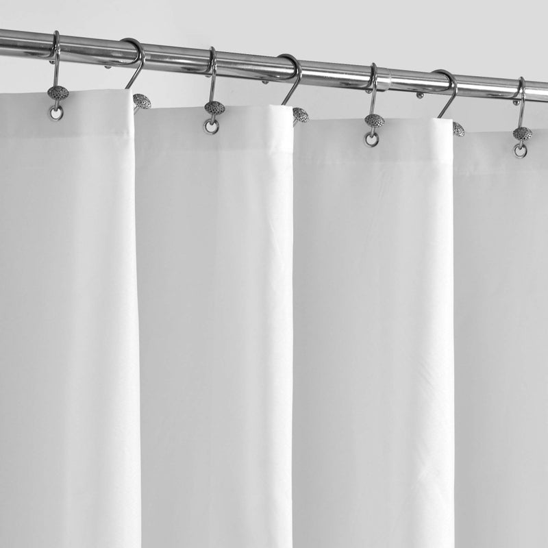ALYVIA SPRING Waterproof Fabric Shower Curtain Liner with 3 Magnets - Soft & Light-Weight, Hotel Quality & Machine Washable - Standard Size 70x72, White - Image 1